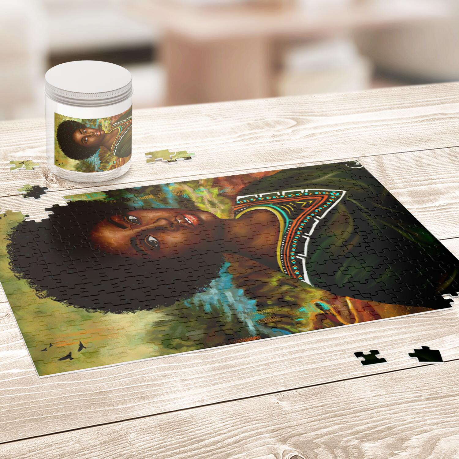 Black Mona Lisa Art Puzzle