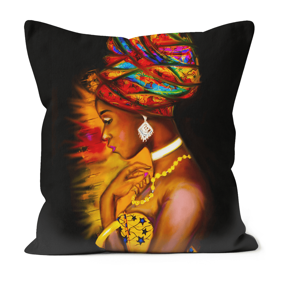 NUBIAN QUEEN BLACK EXCELLENCE FAUX SUEDE CUSHIONS