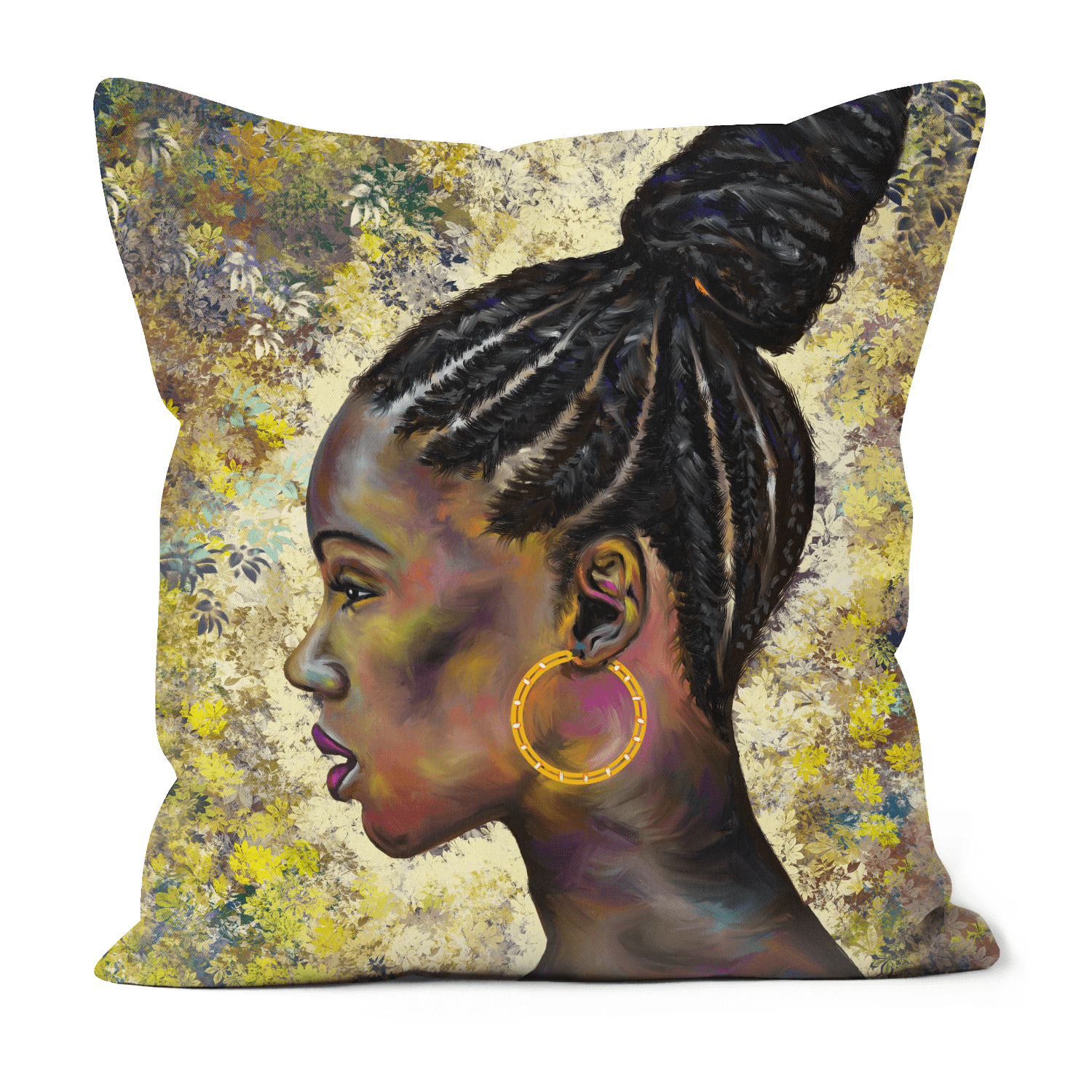 WRAPPED IN CORNROWS BLACK EXCELLENCE FAUX SUEDE CUSHIONS