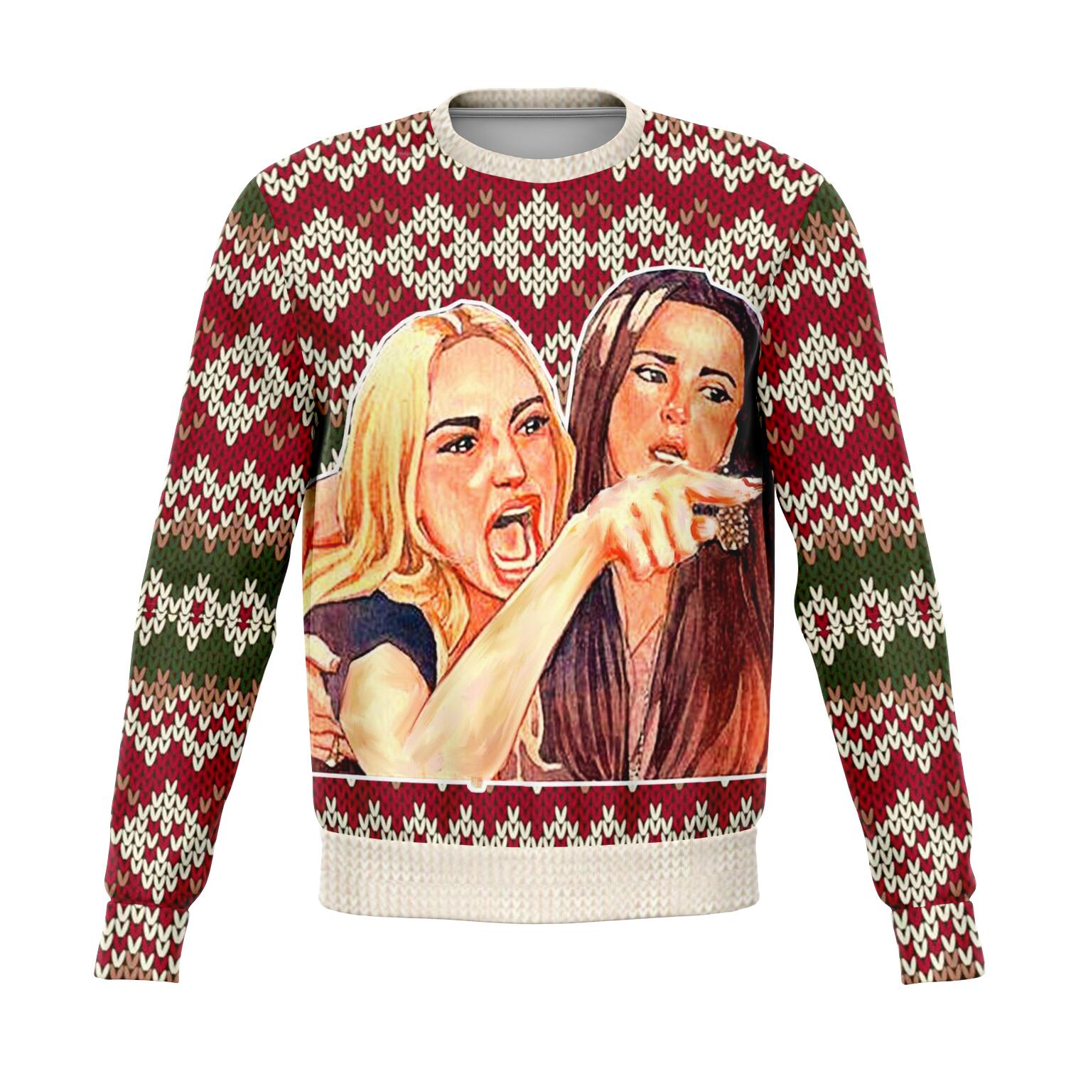 Woman Yelling At Cat Ugly Christmas Cat Meme Sweatshirt