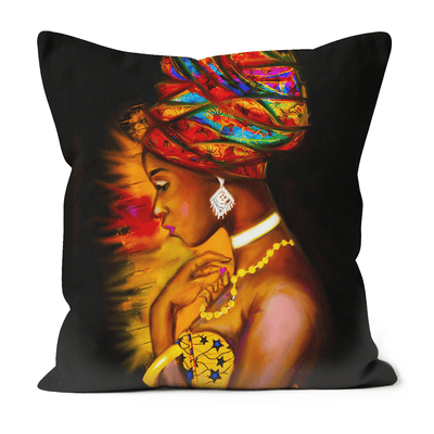 NUBIAN QUEEN BLACK EXCELLENCE FAUX SUEDE CUSHIONS