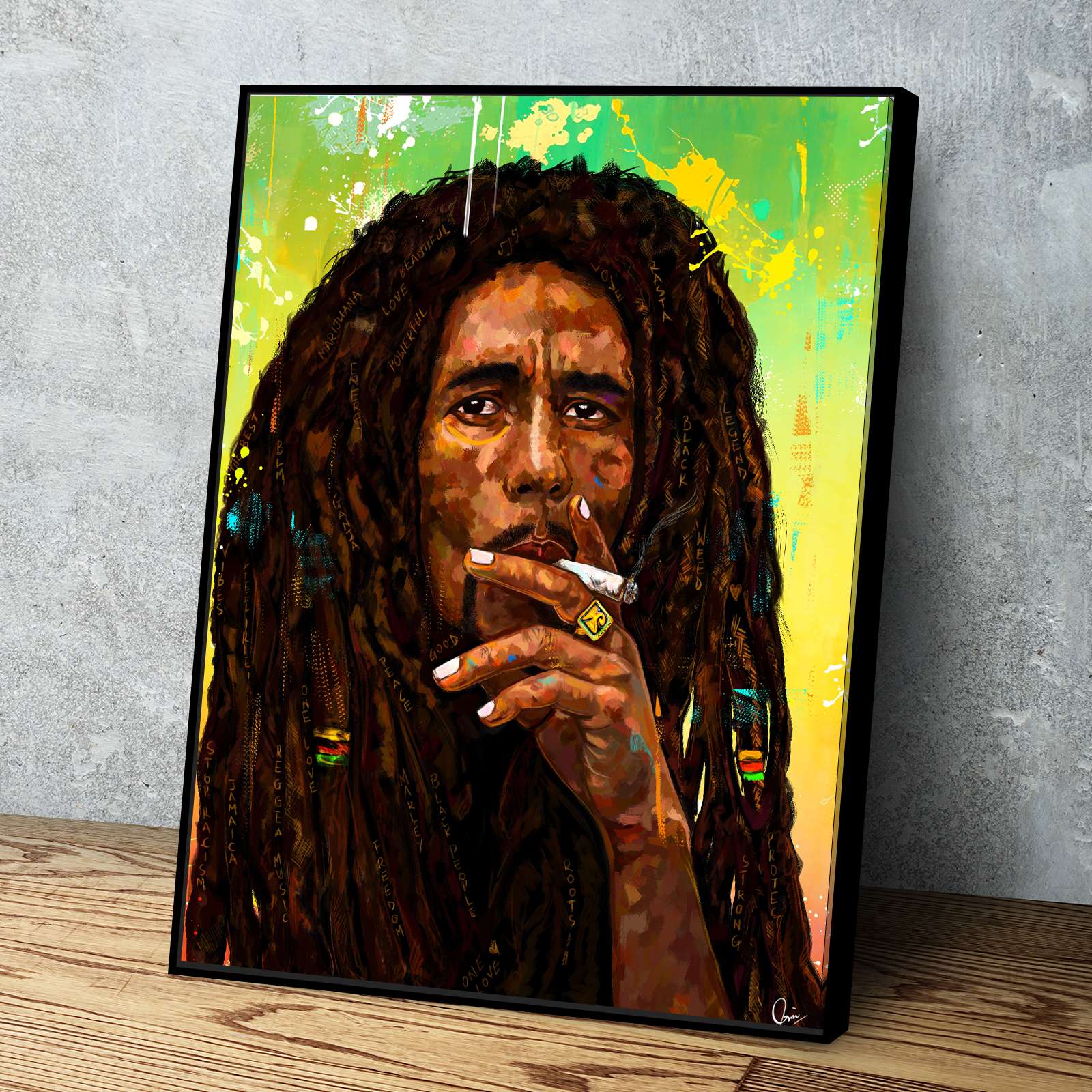 雑誌で紹介された Bob KoultureKanvas Marley– 絵画