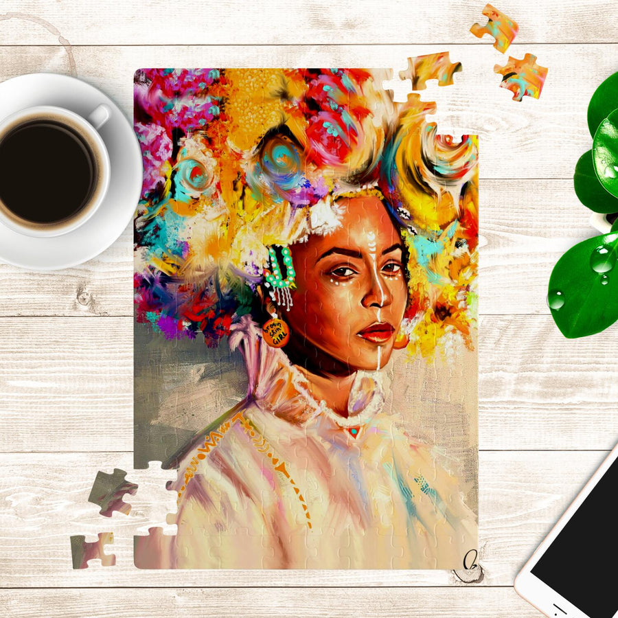 BROWN SKIN GIRL BEYONCE ART PUZZLE