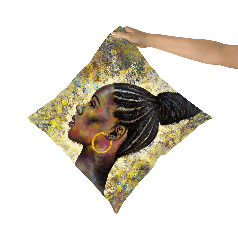 WRAPPED IN CORNROWS BLACK EXCELLENCE FAUX SUEDE CUSHIONS