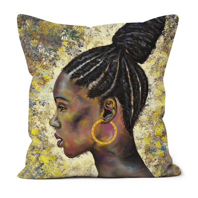 WRAPPED IN CORNROWS BLACK EXCELLENCE FAUX SUEDE CUSHIONS