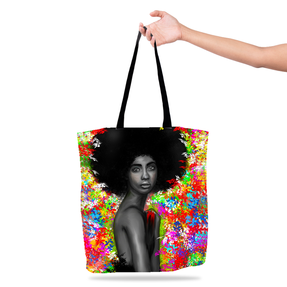 Floral Melanin Black Excellence Tote Bag