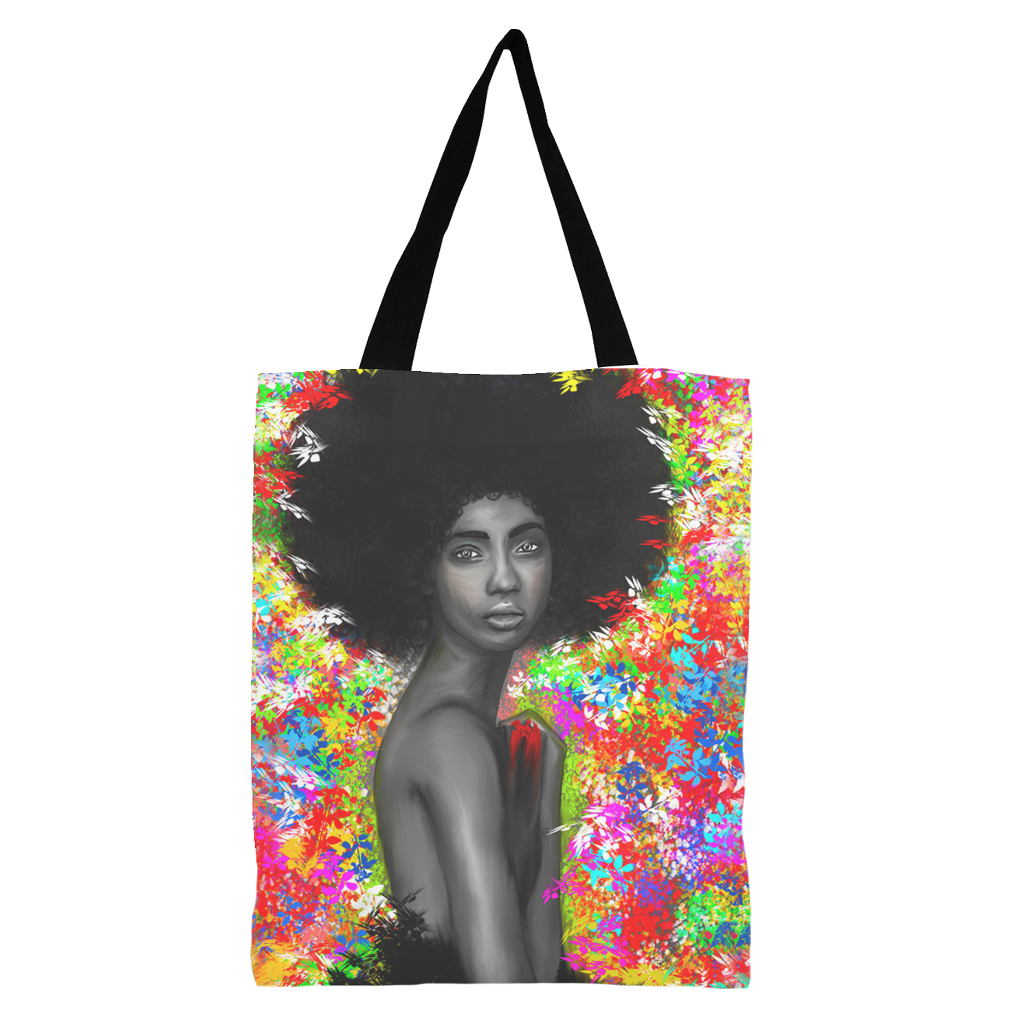 Floral Melanin Black Excellence Tote Bag