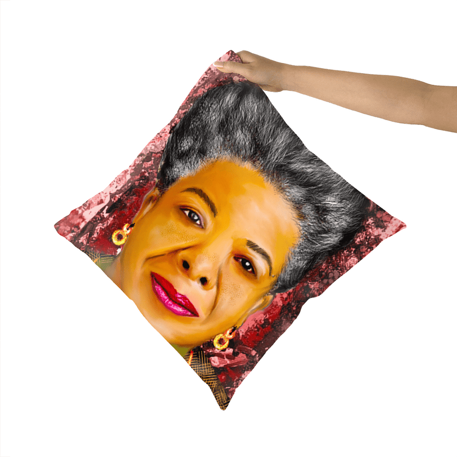 Maya Angelou Black Excellence Faux Suede Cushions