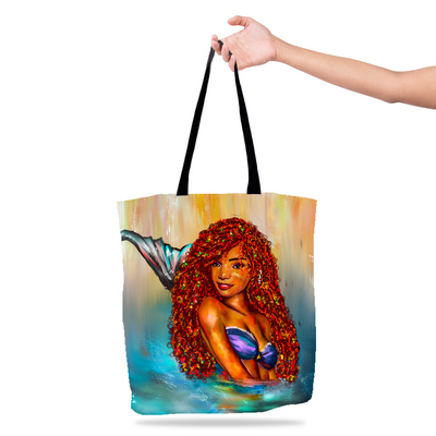 Brown Skin Girl Mermaid Tote Bags