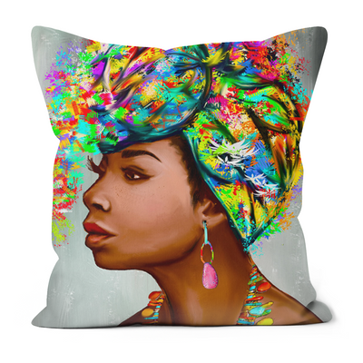 Turban Queen Black Excellence Faux Suede Cushions
