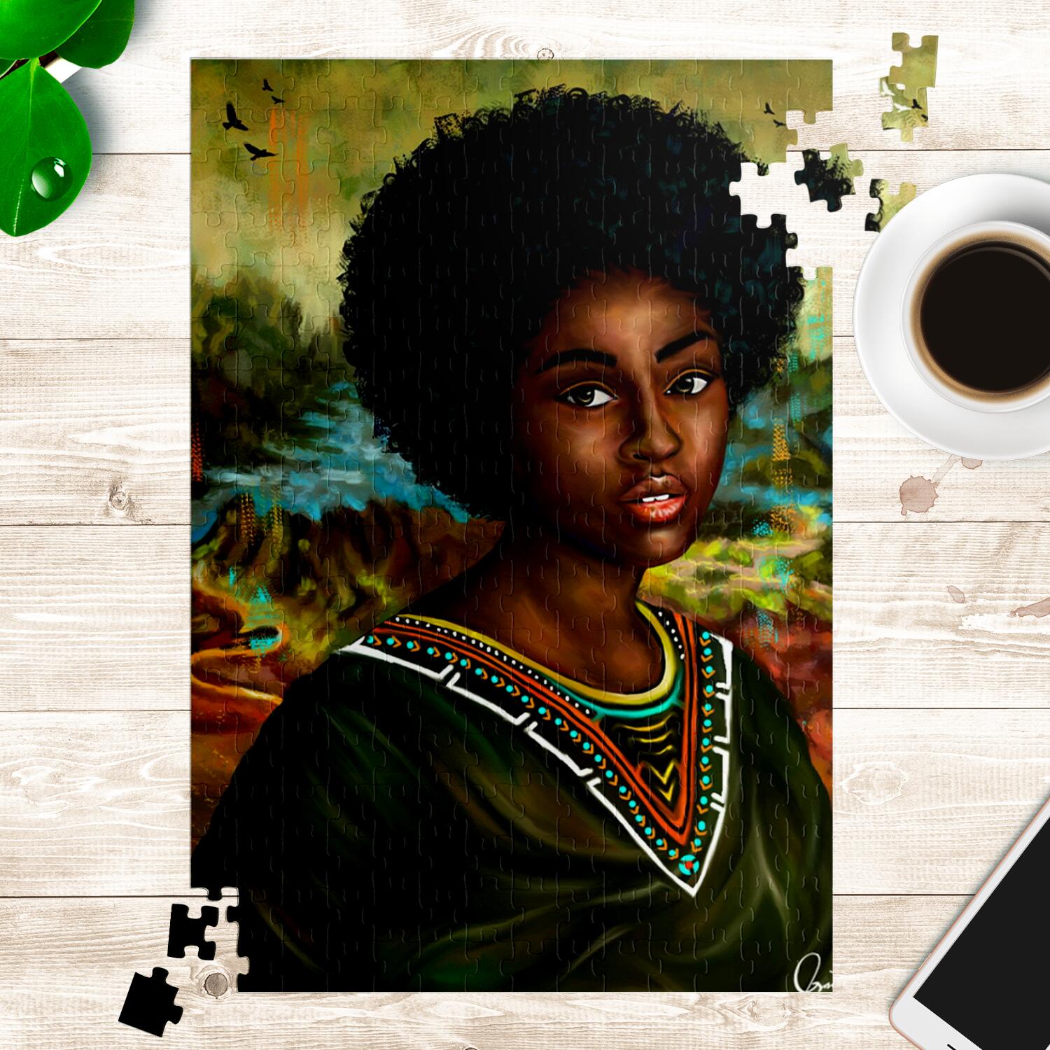 Black Mona Lisa Art Puzzle