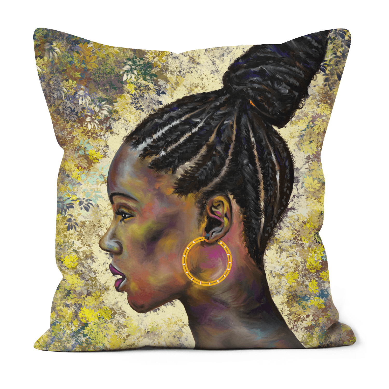WRAPPED IN CORNROWS BLACK EXCELLENCE FAUX SUEDE CUSHIONS